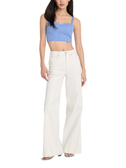 Good American High Rise Wide Leg Palazzo Jeans, Cotton White - view 2, Cotton White