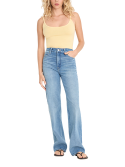 Good American High Rise Straight Leg Stretch Jeans, Indigo1243, Indigo1243
