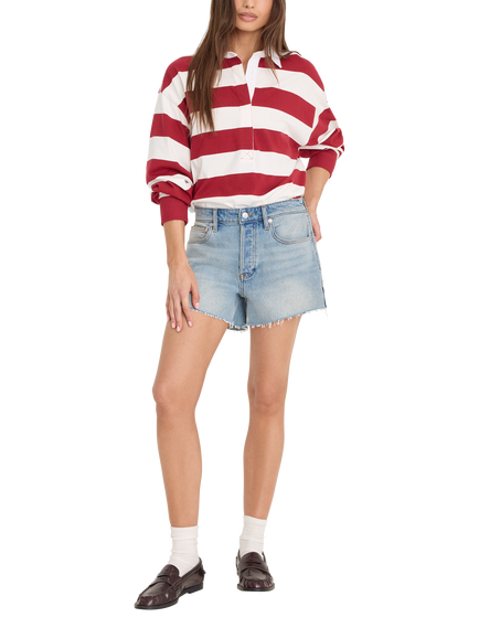 Good American Vintage Mid Rise Denim Shorts, Indigo1264 - view 2, Indigo1264