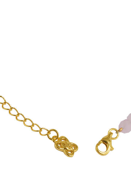 Ottoman Hands Waterproof Lapis and Pink Jade Beaded Bracelet, Gold - view 2, Gold