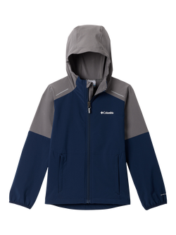 Columbia Kids' Trail Edge Water Repellent Fleece Zip Through Jacket, Navy/Grey, Navy/Grey