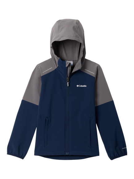 Columbia Kids' Trail Edge Water Repellent Fleece Zip Through Jacket, Navy/Grey, Navy/Grey