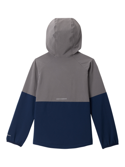 Columbia Kids' Trail Edge Water Repellent Fleece Zip Through Jacket, Navy/Grey - view 2, Navy/Grey