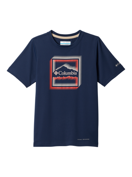 Columbia Kids' Tech Trail Graphic T-Shirt, Navy Landscape, Navy Landscape