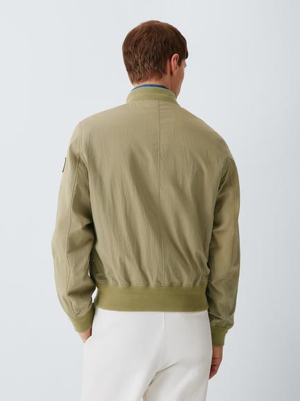 Belstaff Carrier Cotton Blend Bomber Jacket, Fatigue Green - view 2, Fatigue Green