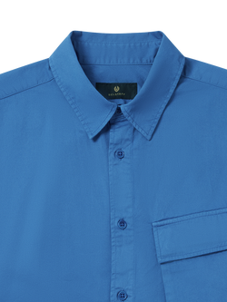 Belstaff Cotton Regular Fit Scale Shirt, Marine Blue - view 2, Marine Blue