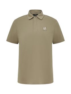 Belstaff Curator Cotton Regular Fit Short Sleeve Polo Shirt, Fatigue Green, Fatigue Green