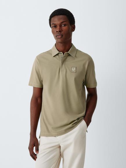 Belstaff Curator Cotton Regular Fit Short Sleeve Polo Shirt, Fatigue Green, Fatigue Green