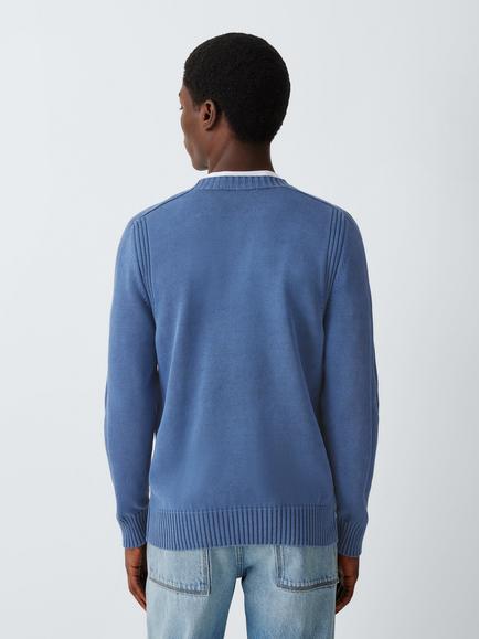 Belstaff Watch Cotton Crew Neck Sweater, Marine Blue - view 2, Marine Blue