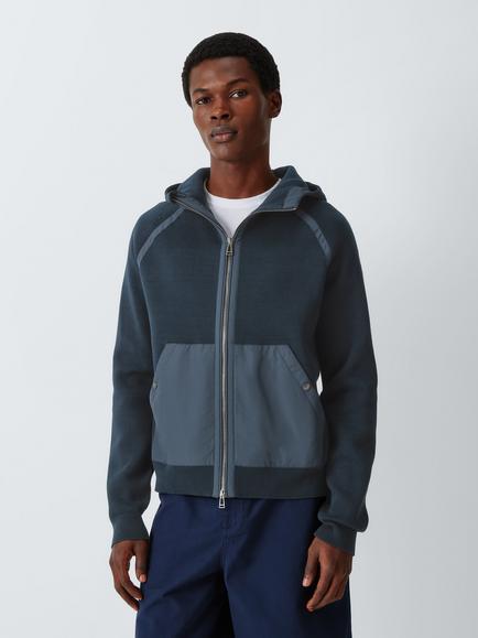 Belstaff Zip-Through Cotton Hoodie, Dark Ink, Dark Ink