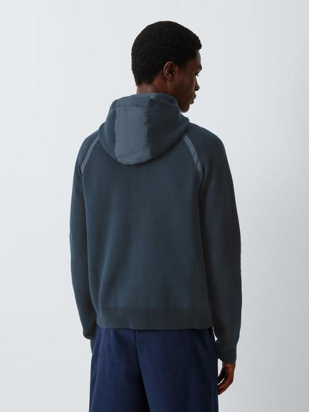 Belstaff Zip-Through Cotton Hoodie, Dark Ink - view 2, Dark Ink