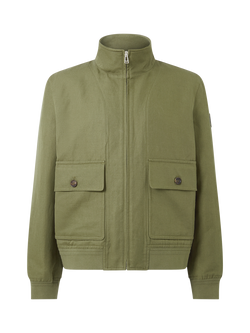 Belstaff Helston Linen Blend Jacket, True Olive, True Olive