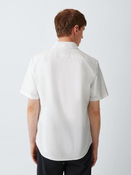 Belstaff Cotton Slim Fit Short Sleeve Street Shirt, White - view 2, White