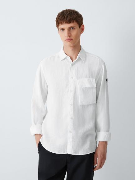Belstaff Scale Linen Shirt, White, White