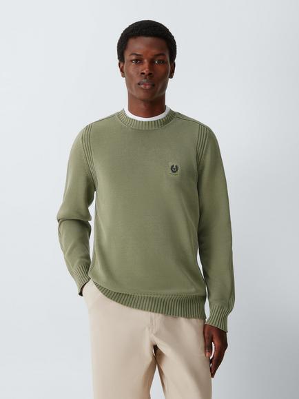 Belstaff Watch Cotton Crew Neck Sweatshirt, Lichen, Lichen