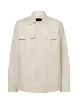 Belstaff Maritime Cotton Linen Blend Overshirt, Silver Birch, Silver Birch