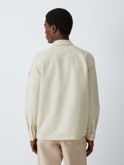 Belstaff Maritime Cotton Linen Blend Overshirt, Silver Birch - view 2, Silver Birch