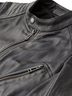 Belstaff Leather V Racer Jacket, Black - view 2, Black