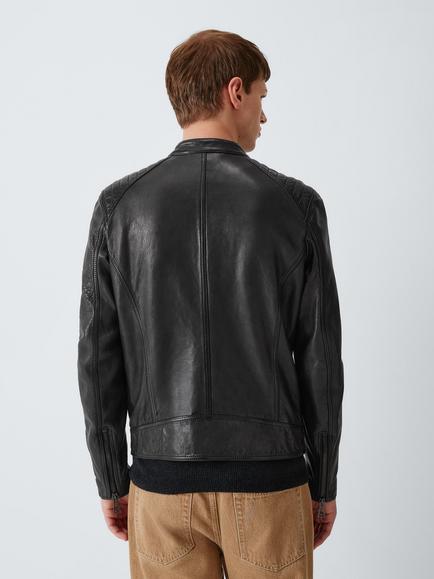 Belstaff Leather V Racer Jacket, Black - view 2, Black