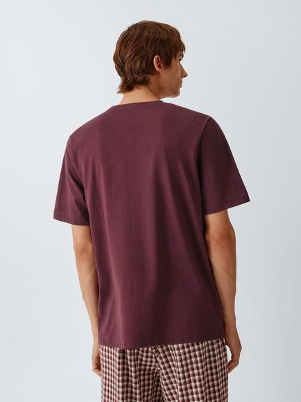 John Lewis Organic Cotton Crew Neck T-Shirt, Red Berry - view 2, Red Berry