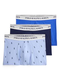 Polo Ralph Lauren Cotton Blend Trunks, Pack of 3, Blue Sky, Blue Sky