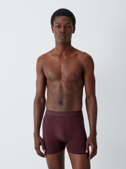 John Lewis Modal Trunks, Pack of 3, Red Berry - view 2, Red Berry