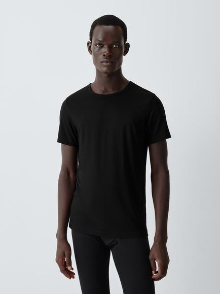 John Lewis Thermal T-Shirt, Pack of 2, Black Black, Black Black