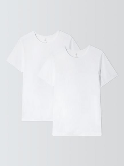John Lewis Thermal T-Shirt, Pack of 2, White White, White White