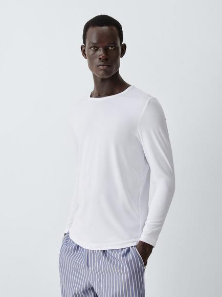 John Lewis Long Sleeve Thermal T-Shirt, White White, White White