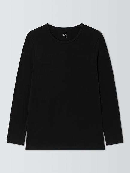 John Lewis Long Sleeve Thermal T-Shirt, Black Black, Black Black