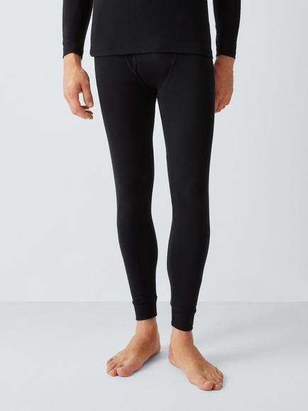 John Lewis Thermal Long Johns, Black Black - view 2, Black Black