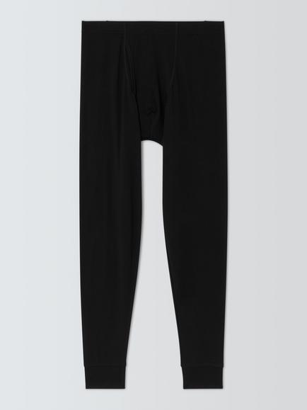 John Lewis Thermal Long Johns, Black Black, Black Black