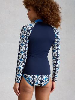 White Stuff Bay Long Sleeve Rash Vest, Navy - view 2, Navy