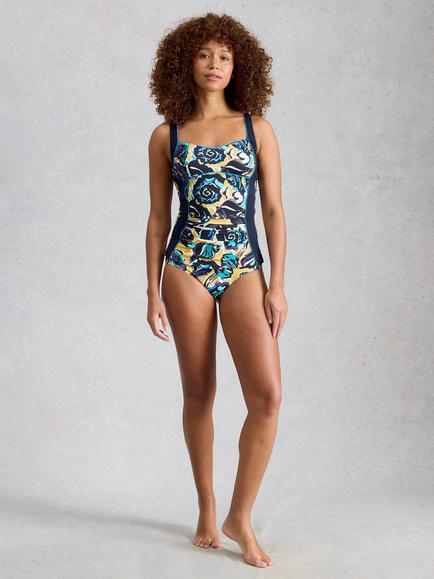White Stuff Splash Tankini Top, Blue, Blue