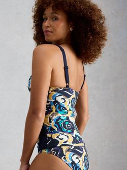 White Stuff Splash Tankini Top, Blue - view 2, Blue