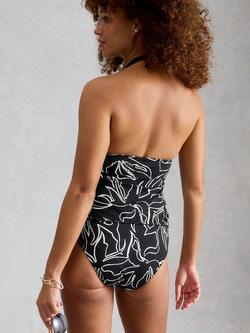 White Stuff Reversible Tankini Top, Black/Multi - view 2, Black/Multi