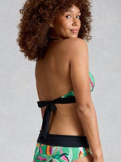 White Stuff Sunshine Reversible Halter Neck Bikini Top, Green/Multi - view 2, Green/Multi