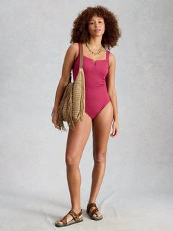 White Stuff Gabrielle Swimsuit, Dark Pink, Dark Pink