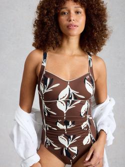 White Stuff Splash Swimsuit, Brown, Brown
