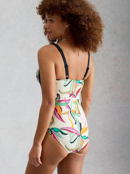 White Stuff Splash Swimsuit, Ivory/Multi - view 2, Ivory/Multi