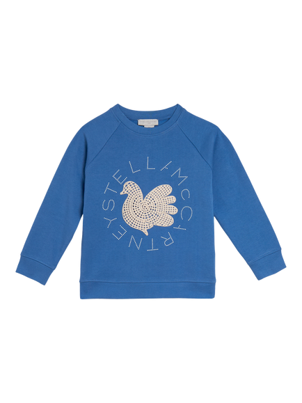 Stella McCartney Kids' Cotton Logo Embroidered Hen Sweatshirt, Air Force Blue, Air Force Blue