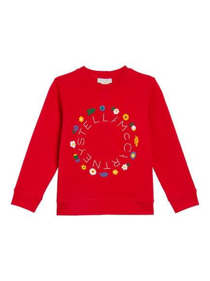 Stella McCartney Kids' Cotton Logo Sweatshirt, Red, Red