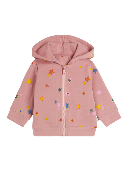 Stella McCartney Baby Cotton Star Embroidered Hoodie, Rosa/Multicolour, Rosa/Multicolour