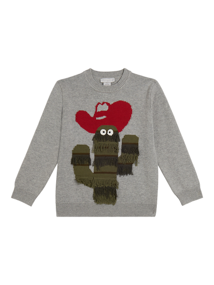 Stella McCartney Kids' Cactus Jumper, Grey, White