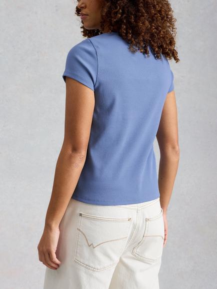 White Stuff Aida Crew Neck T-Shirt, Blue - view 2, Blue