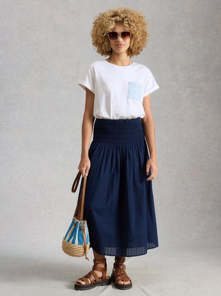 White Stuff Gina Embroidered Detail T-Shirt, White, White
