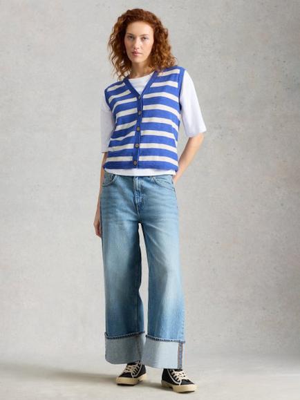 White Stuff Nova Striped Tank Top, Blue, Blue