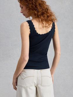 White Stuff Piper Scoop Neck Vest Top - view 2, Navy