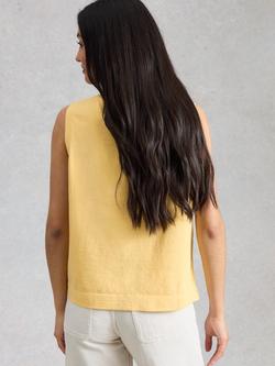 White Stuff Simone Button Through Sleeveless Tank Top, Yellow - view 2, Yellow