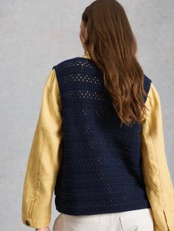 White Stuff Tilda Crochet Waistcoat, Midnight - view 2, Midnight